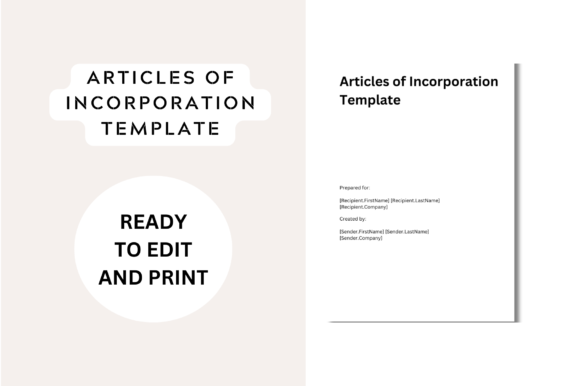 Articles of Incorporation Template – Graphics & Print Templates