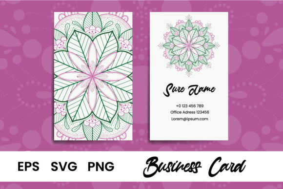 Business Card – Floral Mandala Graphics & Print Templates