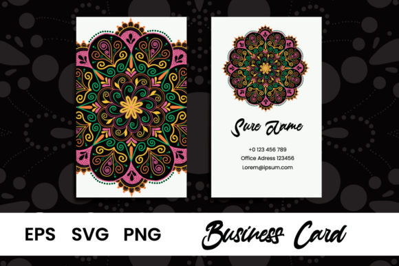 Business Card Vintage Mandala Design SVG: Graphics & Print Templates
