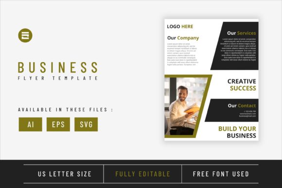 Business Flyer Template with Lime Colour