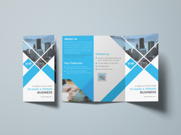 Business Tri-fold Brochure Template: Graphics & Print Templates