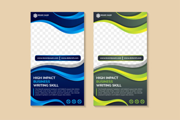 Business Writing Skill Vertical Banner Graphics