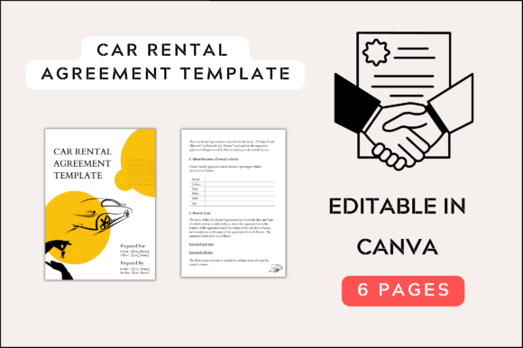 Car Rental Agreement with Company: Graphics & Print Templates