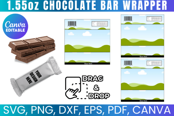 Chocolate Bar Wrapper Template: Graphics & Print Templates