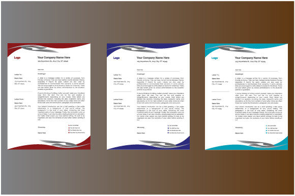 Corporate Business Letterhead Template: Graphics and Print Templates