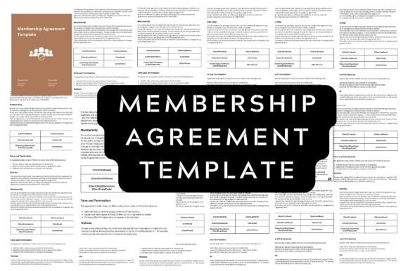 Editable Membership Agreement Template: Graphics & Print Templates