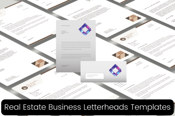 Editable Real Estate Business Letterhead Graphics and Print Templates