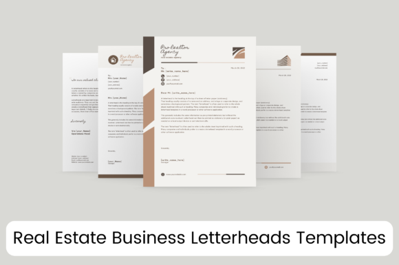 Editable Realtor Letterhead Templates: Graphics & Print Templates