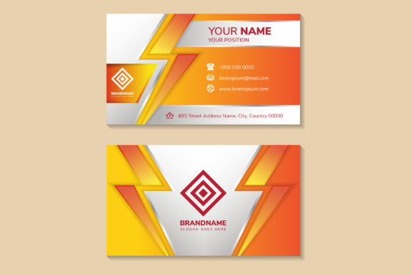 Electrical Business Card Orange Graphics and Print Templates