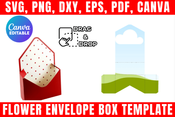 Flower Envelope Box Canva Template