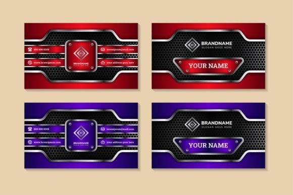 Geometric Business Card Luxury Horizontal Graphics