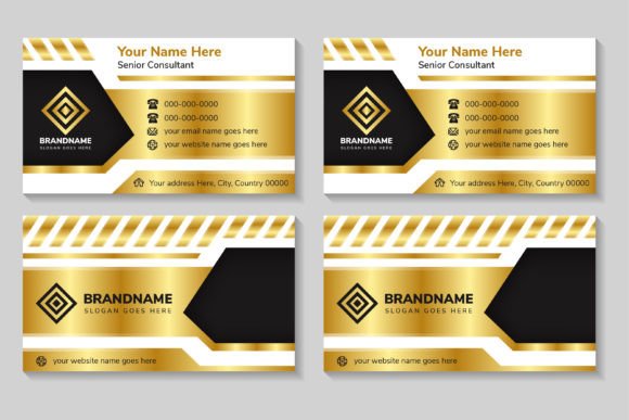 Gold Black Business Card: Graphics for Print Templates