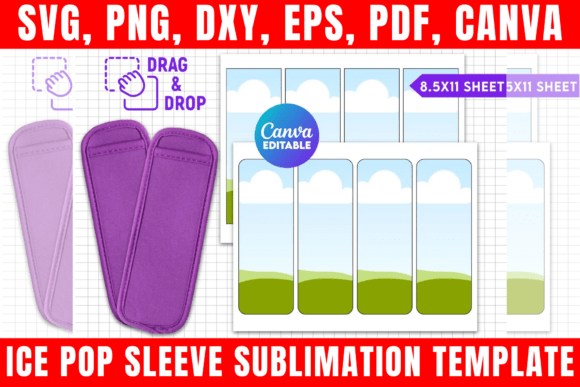 Ice Pop Sleeve Sublimation Template: Graphics & Print Templates