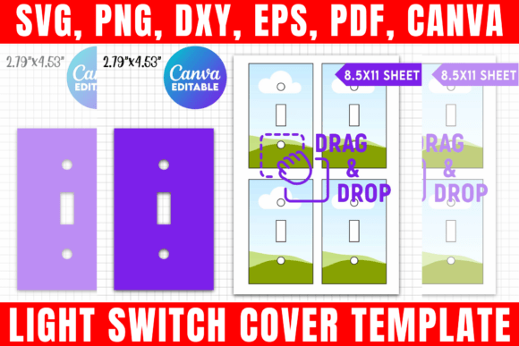 Light Switch Cover Canva Template: Graphics & Print Templates