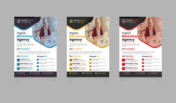 Modern Business Flyer Template: Graphics for Print Templates