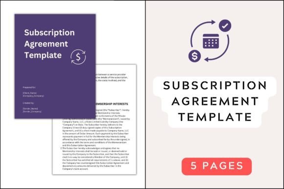 Monthly Subscription Agreement Template: Graphics & Print Templates