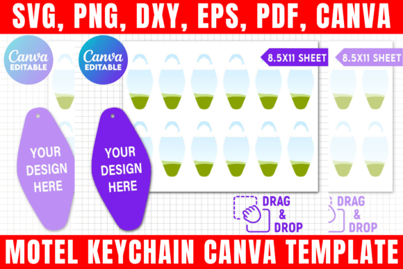 Motel Keychain Canva Template: Graphics & Print Templates
