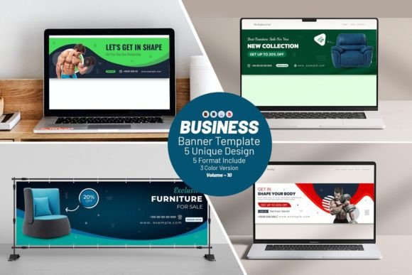 Multi Business Sliders Bundle: Graphics for Print Templates