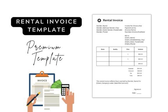 Premium Rental Invoice Template