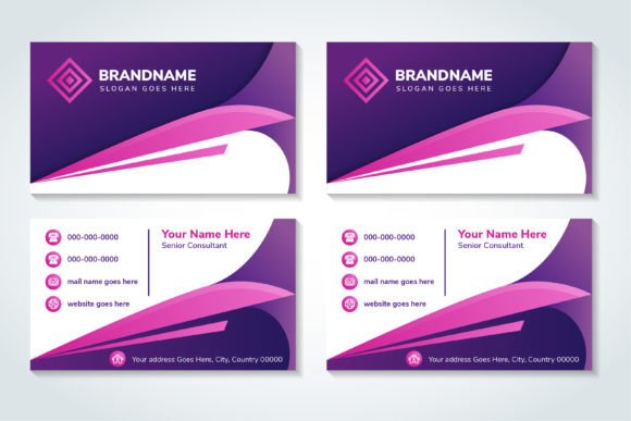 Purple Pink Horizontal Business Card