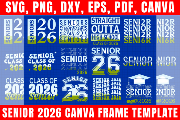 Senior 2026 Canva Frame Template: Graphics & Print Templates
