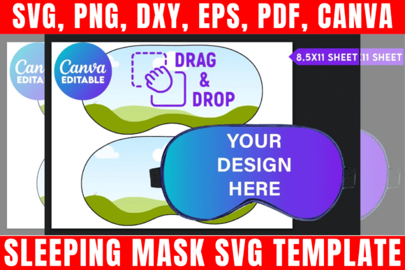 Sleep Eye Mask Template: Graphics & Print Templates