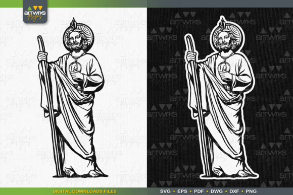 St JUDE THADDEUS SVG San Judas Graphics for Print Templates