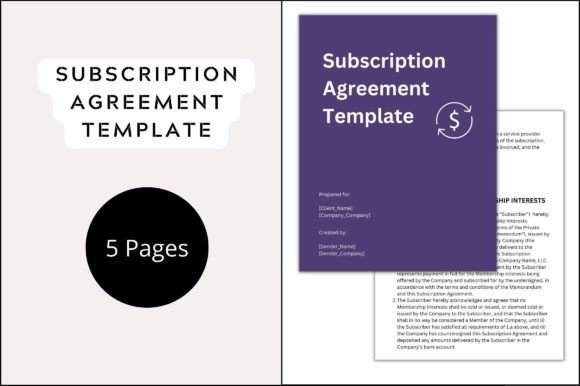Subscription Contract Template Word: Graphics & Print Templates